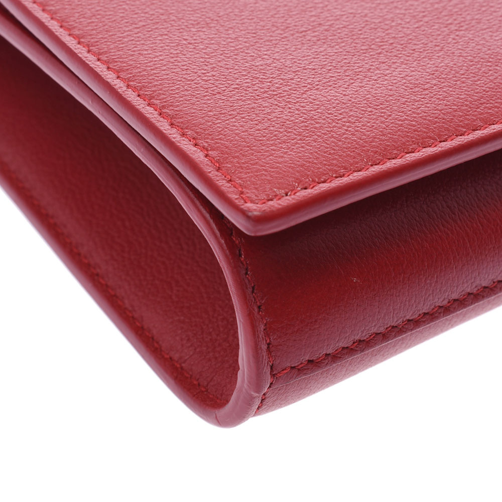 SAINT LAURENT calfskin clutch bag red - Picture 4 of 11